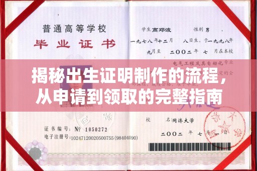峨眉山揭秘出生证明制作的流程，从申请到领取的完整指南